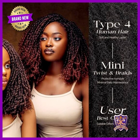 16 Inch Afro Kinky Human Hair Bulk for Mini Twist Braiding Dreadlock Extensions main image 5